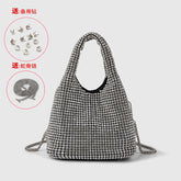 Sac seau entièrement en diamant avec chaîne en strass, sac messager portable